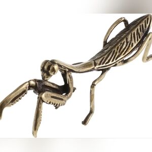 Brass Praying Mantis Reptile Decor